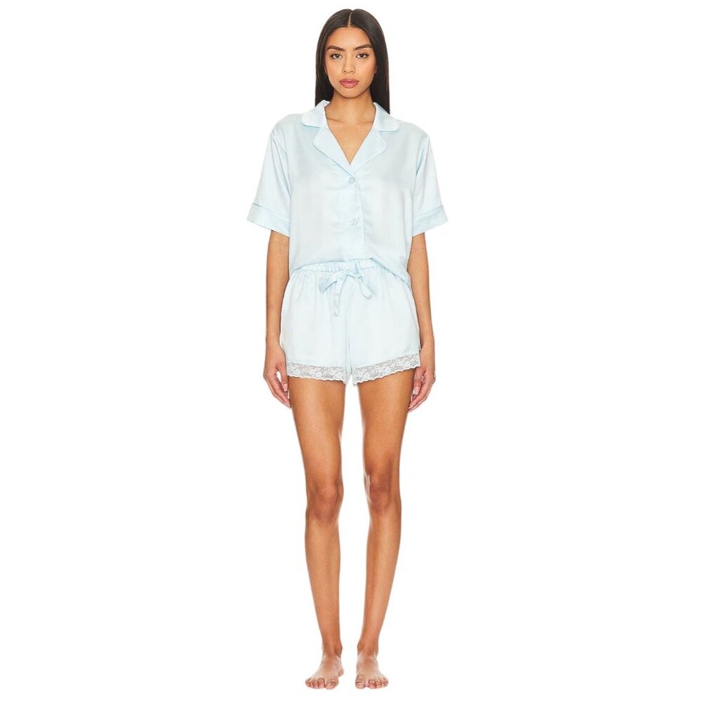 Flora Nikrooz Selena PJ Set in Light Blue Small New Womens Shorts Pajamas